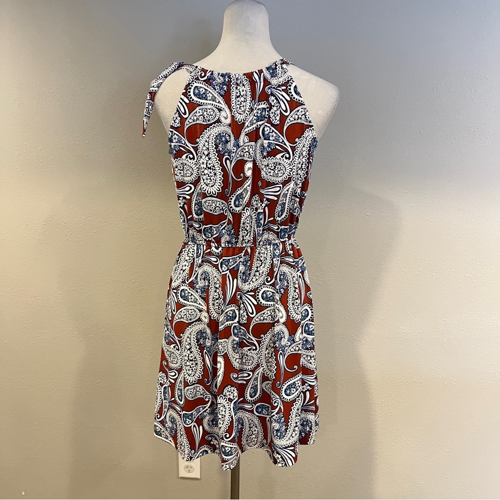 Banana Republic‎ Paisley Print Halter mini Dress size medium - Picture 6 of 12